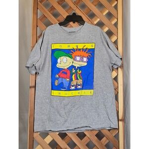 Nickelodeon Rugrats T-Shirt Mens Large Gray Tommy Chuckie Graphic‎ - Excellent